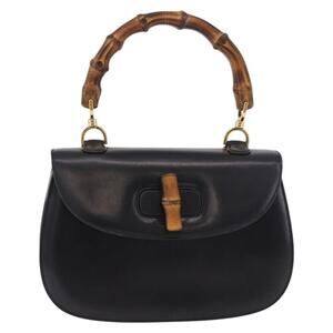 Gucci Bamboo Leather Handbag Black